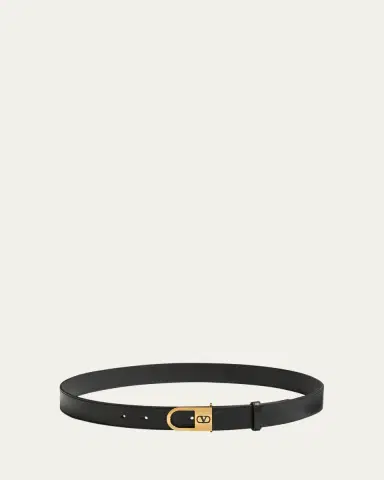 Valentino Garavani VLogo Signature Enameled Logo Leather Belt, 30mm | Thumbnail 4