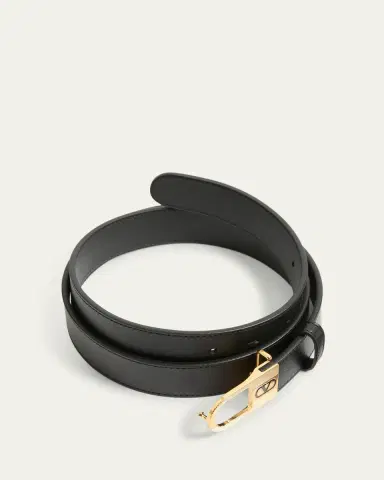 Valentino Garavani VLogo Signature Enameled Logo Leather Belt, 30mm | Thumbnail 6