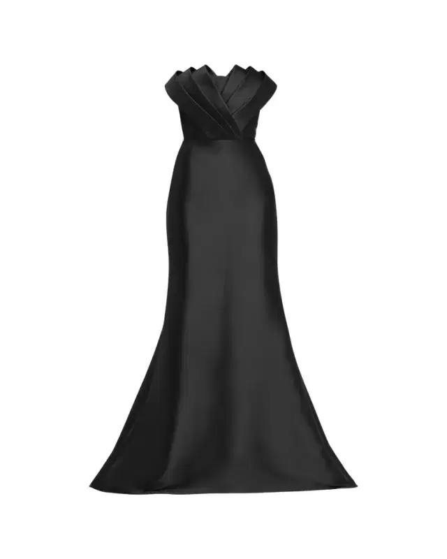 Strapless Origami Trumpet Gown