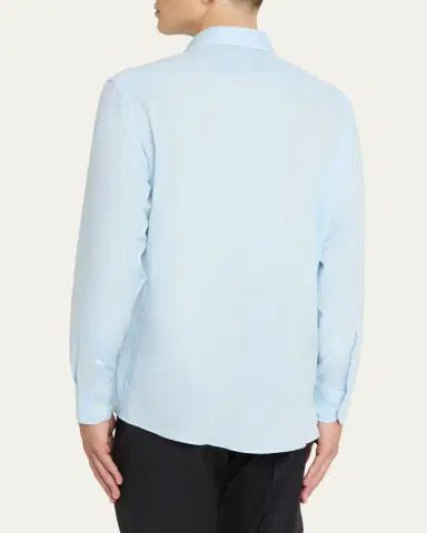 ZEGNA Men's Cashco Cashmere and Cotton Sport Shirt | Thumbnail 3 ZEGNA Men's Cashco Cashmere and Cotton Sport Shirt | Thumbnail 3