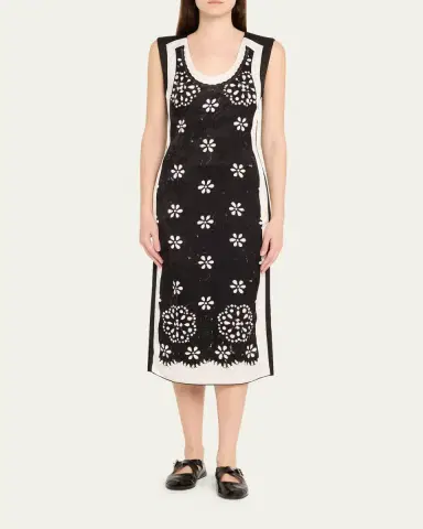 Marc Jacobs Trompe Loeil Eyelet Sleeveless Midi Dress | Thumbnail 2
