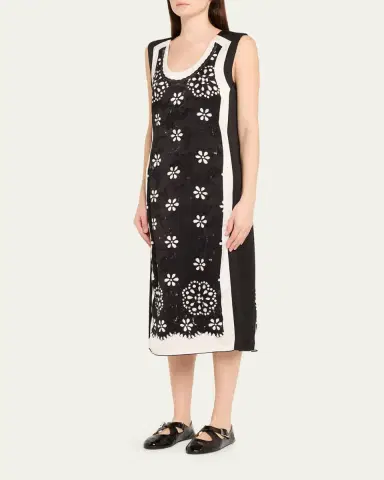 Marc Jacobs Trompe Loeil Eyelet Sleeveless Midi Dress | Thumbnail 4