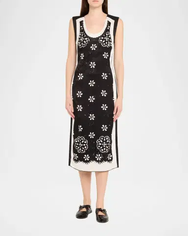 Marc Jacobs Trompe Loeil Eyelet Sleeveless Midi Dress | Thumbnail 6
