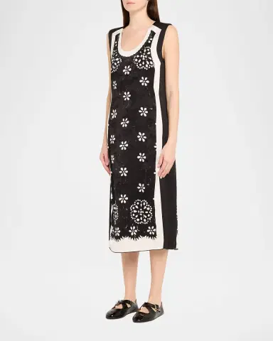 Marc Jacobs Trompe Loeil Eyelet Sleeveless Midi Dress | Thumbnail 8