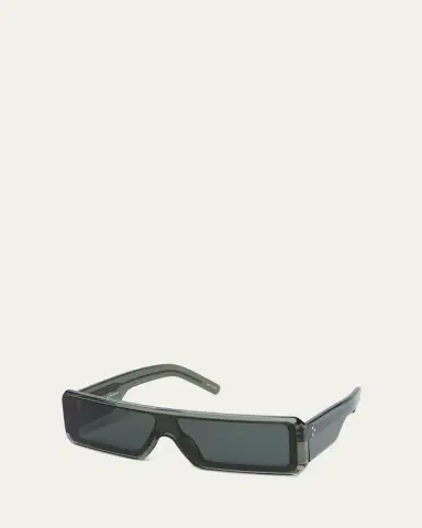 Rick Owens Men's Gethshades Acetate and Nylon Flat-Top Rectangle Sunglasses | Thumbnail 2 Rick Owens Men's Gethshades Acetate and Nylon Flat-Top Rectangle Sunglasses | Thumbnail 2