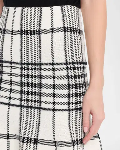 Brandon Maxwell Rory Check Flare Midi Skirt | Thumbnail 9 Brandon Maxwell Rory Check Flare Midi Skirt | Thumbnail 9