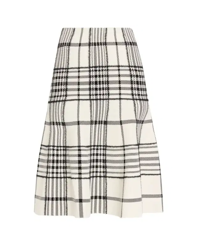 Rory Check Flare Midi Skirt