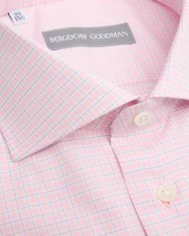 Bergdorf Goodman Men's Mini Check Button-Front Dress Shirt | Thumbnail 2