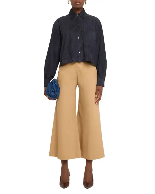 TWP Little Big Joe Suede Button-Front Shirt