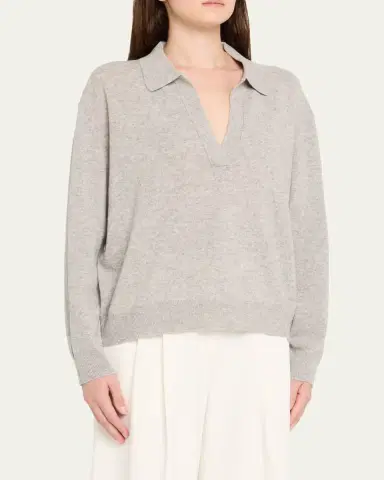 Majestic Filatures Cashmere Seamless Long-Sleeve Polo Sweater | Thumbnail 4 Majestic Filatures Cashmere Seamless Long-Sleeve Polo Sweater | Thumbnail 4