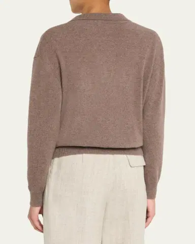 Majestic Filatures Cashmere Seamless Long-Sleeve Polo Sweater | Thumbnail 7 Majestic Filatures Cashmere Seamless Long-Sleeve Polo Sweater | Thumbnail 7