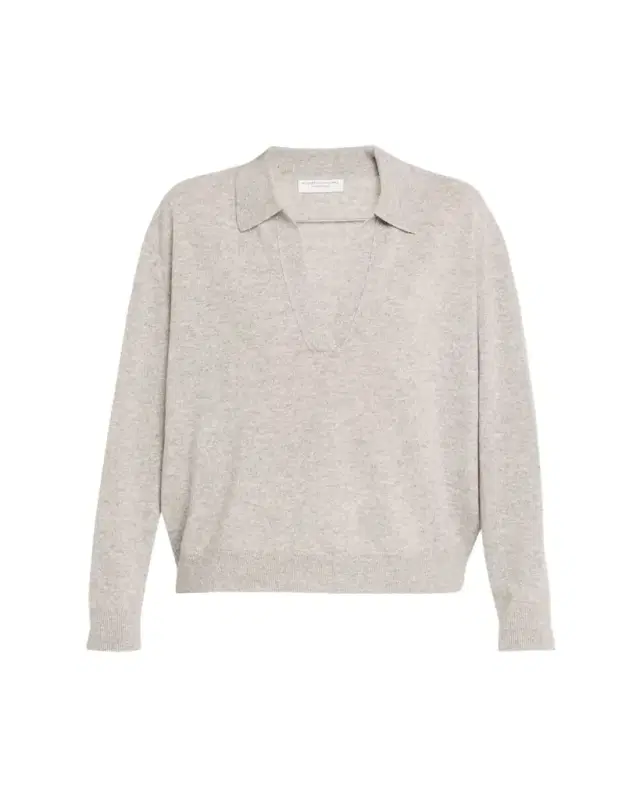 Majestic Filatures Cashmere Seamless Long-Sleeve Polo Sweater