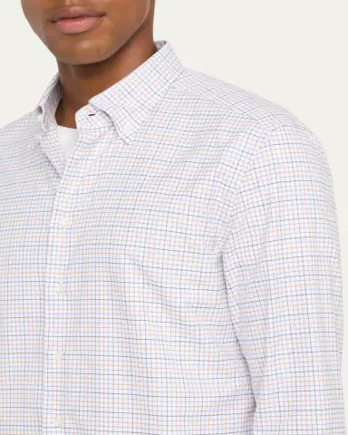 Bergdorf Goodman Men's Cotton Multi-Check Button-Collar Sport Shirt | Thumbnail 5