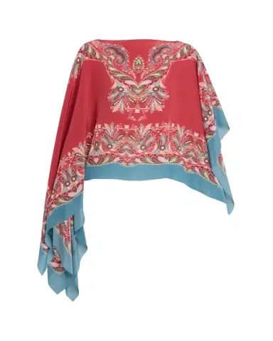 Etro Asymmetric Paisley Silk Poncho | Thumbnail 1 Etro Asymmetric Paisley Silk Poncho | Thumbnail 1