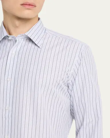 Charvet Men's Cotton Multi-Stripe Sport Shirt | Thumbnail 5 Charvet Men's Cotton Multi-Stripe Sport Shirt | Thumbnail 5