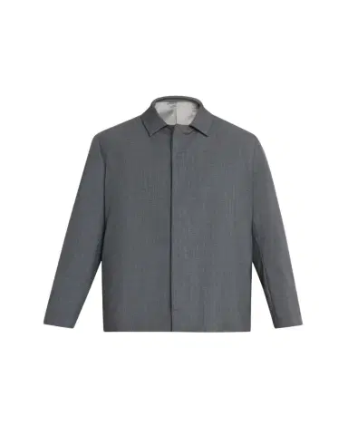 KNT Men's Wool Sharkskin Button-Front Bomber Jacket | Thumbnail 1