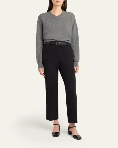 THE ROW Lomika Textured V-Neck Top | Thumbnail 2