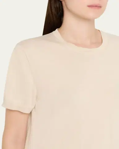 Loro Piana Ice Wish Short-Sleeve Crewneck Sweater | Thumbnail 5 Loro Piana Ice Wish Short-Sleeve Crewneck Sweater | Thumbnail 5