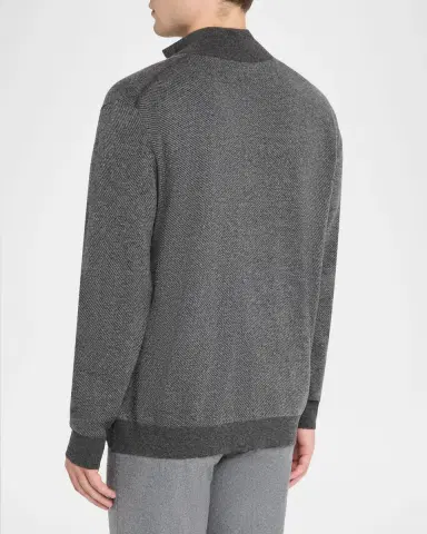 Loro Piana Men's Roadster Cashmere Quarter-Zip Sweater | Thumbnail 2