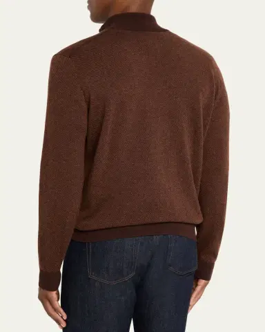 Loro Piana Men's Roadster Cashmere Quarter-Zip Sweater | Thumbnail 16
