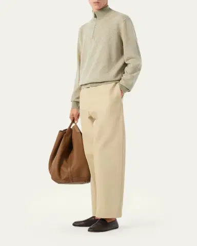 Loro Piana Men's Roadster Cashmere Quarter-Zip Sweater | Thumbnail 19
