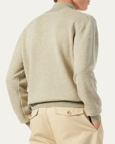 Loro Piana Men's Roadster Cashmere Quarter-Zip Sweater | Thumbnail 20