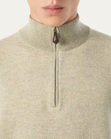 Loro Piana Men's Roadster Cashmere Quarter-Zip Sweater | Thumbnail 22