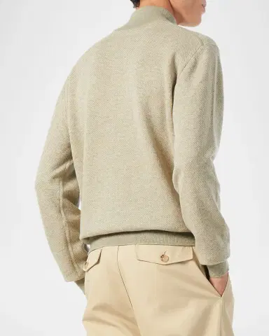Loro Piana Men's Roadster Cashmere Quarter-Zip Sweater | Thumbnail 24