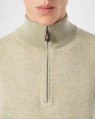 Loro Piana Men's Roadster Cashmere Quarter-Zip Sweater | Thumbnail 26