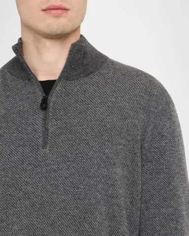 Loro Piana Men's Roadster Cashmere Quarter-Zip Sweater | Thumbnail 4