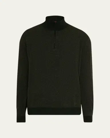 Loro Piana Men's Roadster Cashmere Quarter-Zip Sweater | Thumbnail 5