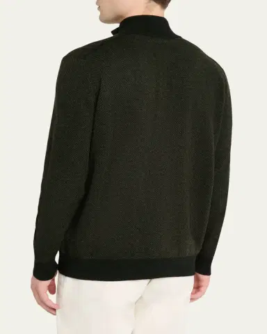 Loro Piana Men's Roadster Cashmere Quarter-Zip Sweater | Thumbnail 7