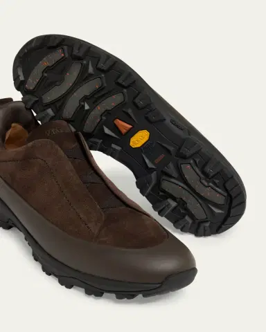 Zegna Men's Triple Stitch Monte Suede and Leather Slip-On Sneakers | Thumbnail 2