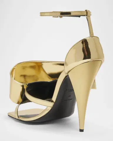 Givenchy Twisted Rib Metallic Leather Sandals | Thumbnail 4