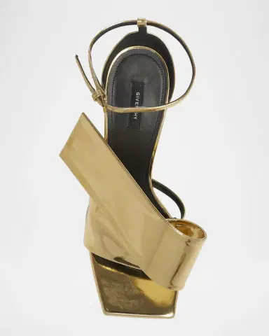 Givenchy Twisted Rib Metallic Leather Sandals | Thumbnail 6