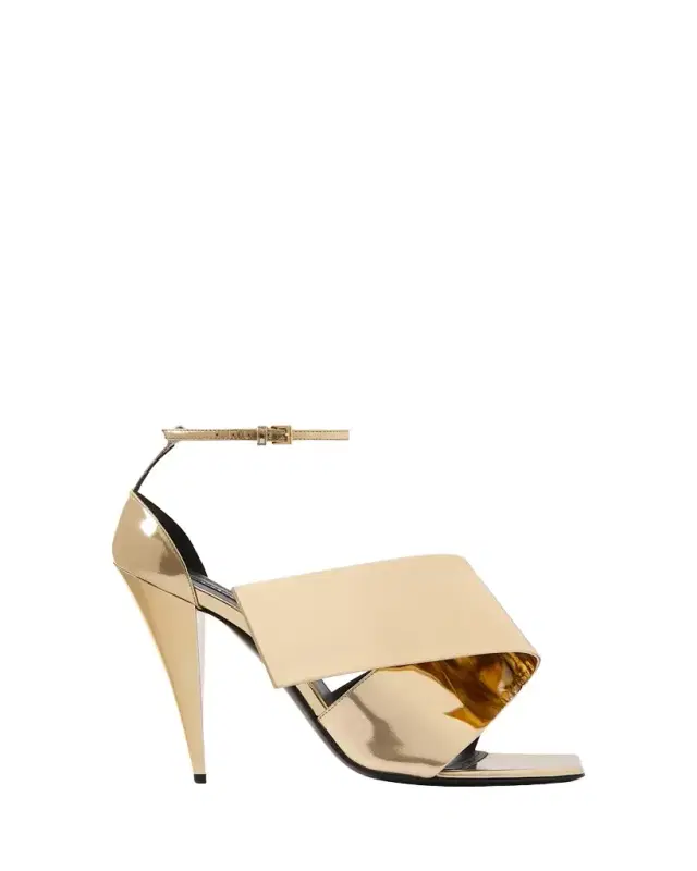 Twisted Rib Metallic Leather Sandals