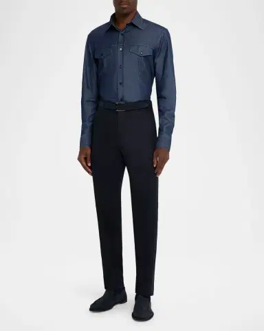 John Lobb Men's Pace Nubuck Leather Penny Loafers | Thumbnail 2