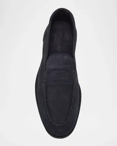 John Lobb Men's Pace Nubuck Leather Penny Loafers | Thumbnail 5