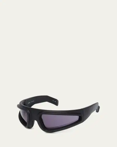 Rick Owens Men's Ryder Acetate and Nylon Wrap-Around Sunglasses | Thumbnail 2