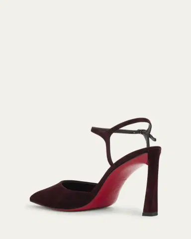 Christian Louboutin Condora Suede Ankle-Strap Red Sole Pumps | Thumbnail 2