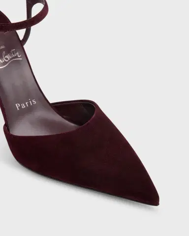 Christian Louboutin Condora Suede Ankle-Strap Red Sole Pumps | Thumbnail 12
