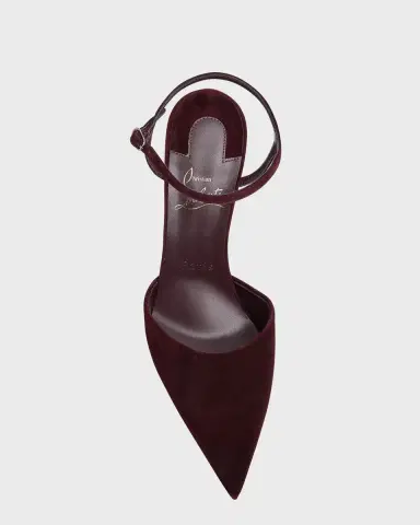 Christian Louboutin Condora Suede Ankle-Strap Red Sole Pumps | Thumbnail 13