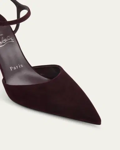 Christian Louboutin Condora Suede Ankle-Strap Red Sole Pumps | Thumbnail 3