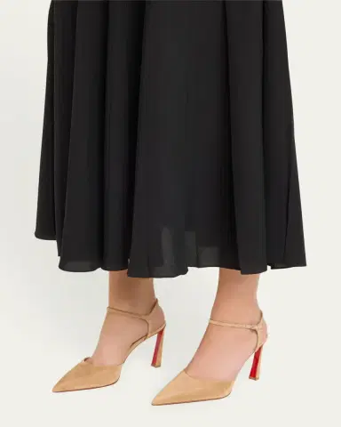 Christian Louboutin Condora Suede Ankle-Strap Red Sole Pumps | Thumbnail 4