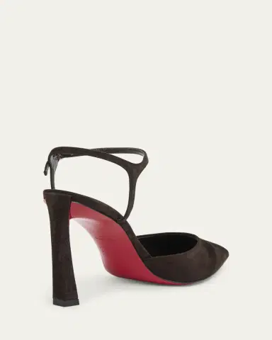 Christian Louboutin Condora Suede Ankle-Strap Red Sole Pumps | Thumbnail 9