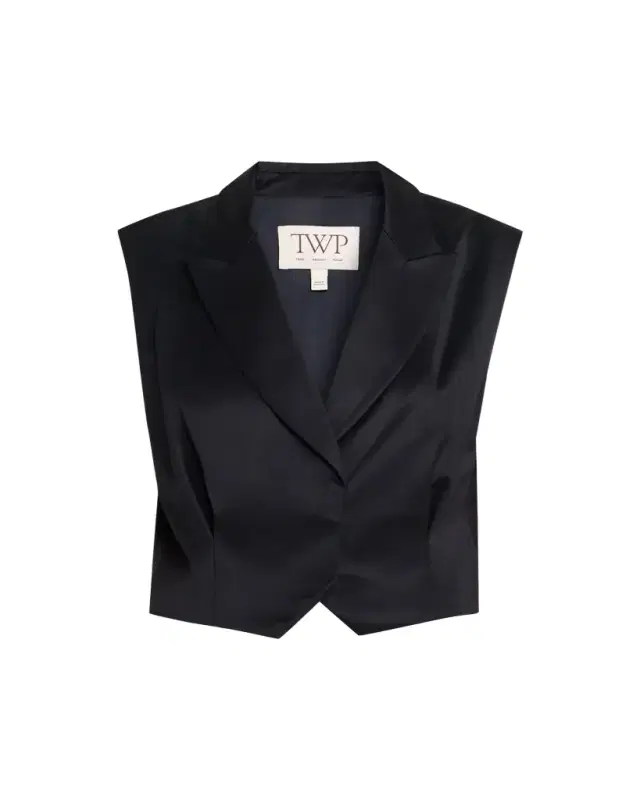 Katie Satin-Faced Wool Suit Vest