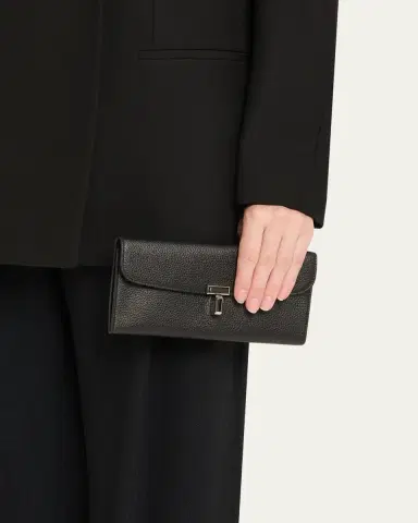 TOTEME T-Lock Grain Leather Continental Wallet | Thumbnail 2 TOTEME T-Lock Grain Leather Continental Wallet | Thumbnail 2
