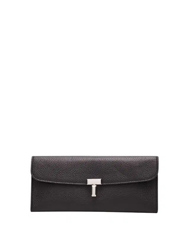 Toteme T-Lock Grain Leather Continental Wallet