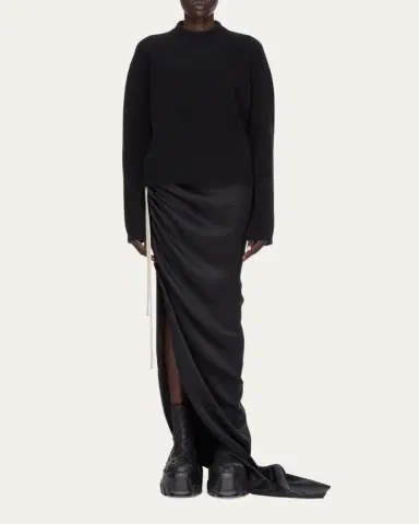 Rick Owens Draped Slit Maxi Skirt | Thumbnail 2