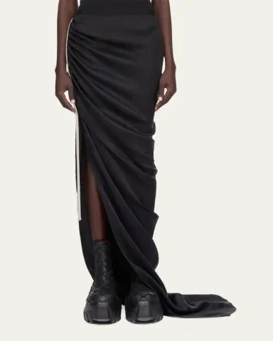 Rick Owens Draped Slit Maxi Skirt | Thumbnail 4